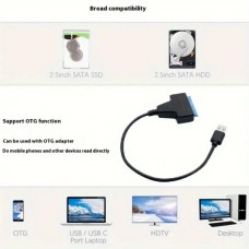 Προσαρμογέας Μετατροπέας USB 3.0 Σε SSD SATA 2.5” HDD SSD (15.24cm) (Μαύρο/Μπλε) (OEM)