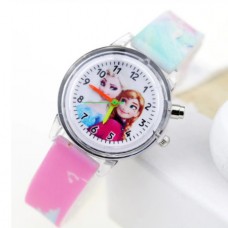 Παιδικό Ρολόι με Πολύχρωμο φως “Princess Elsa” (Ροζ) (OEM)