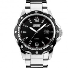 SKMEI 0992 Αναλογικό Ρολόι (Ασημί/Μαύρο)