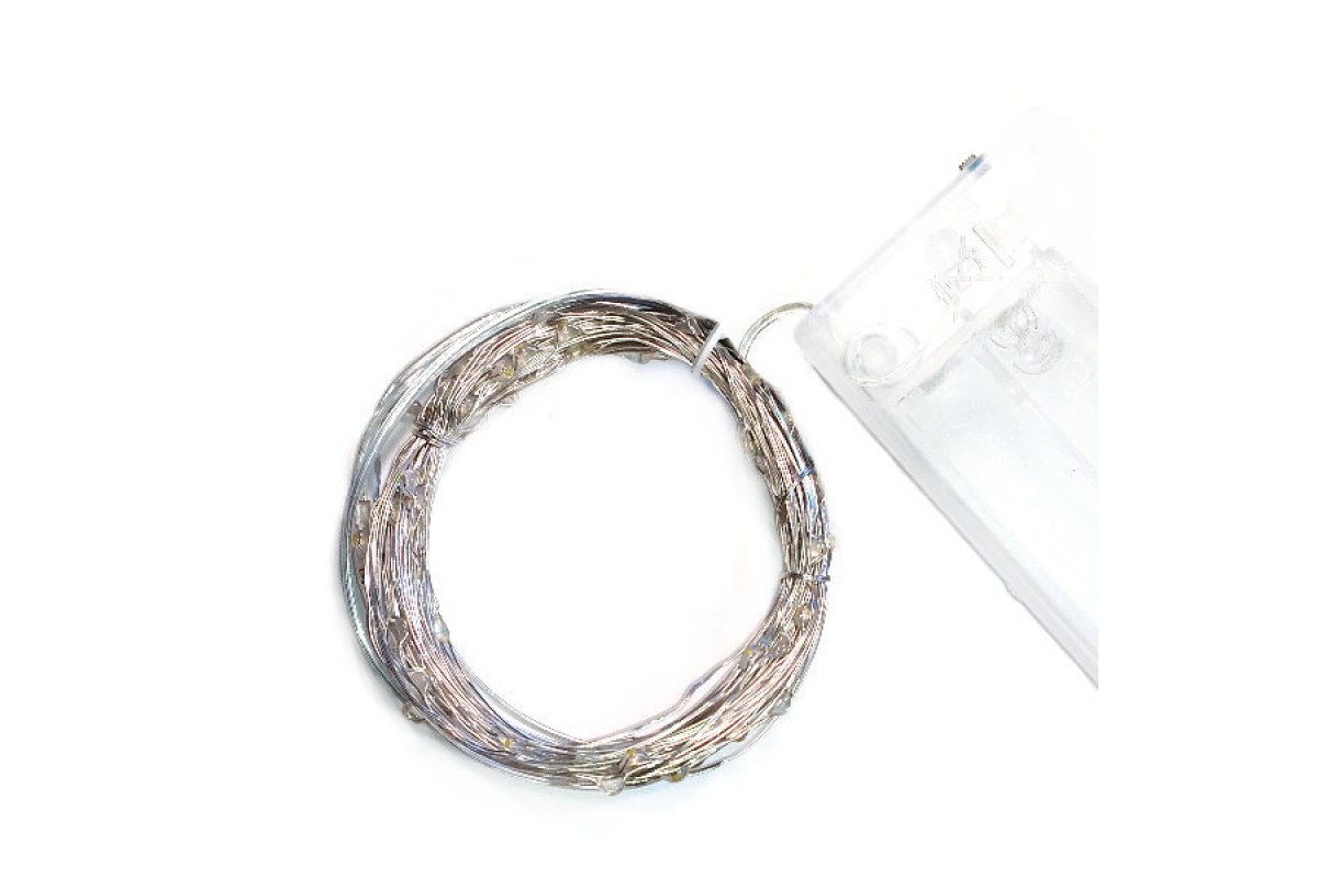 100 Λαμπάκια LED Copper Μπαταρίας...