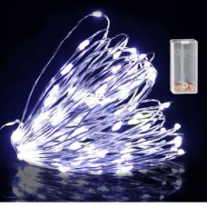 100 Λαμπάκια LED Copper Μπαταρίας Λευκό Ψυχρό IP20 (10.3m)