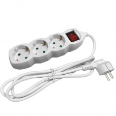 ENTAC ESE1.5G3-SW Σούκο 3 Εξόδων 3680W με Διακόπτη ON/OFF (16A) (Λευκό) 