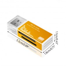 DKQ-8 Αναγνώστης Καρτών USB 2.0 SD / SDHC / MicroSD TF / Mini SD (Χρυσό) (OEM)