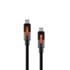 BUDIBUDI 005  Καλώδιο Κορδόνι Νάιλον Type-C σε Type-C (1.1m) (60W) (Μαύρο/Γκρι)