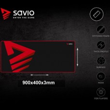 SAVIO TURBO DYNAMIC XL  Gaming Τάπητας Ποντικιού (900x400x3mm) (Μαύρο/Κόκκινο)