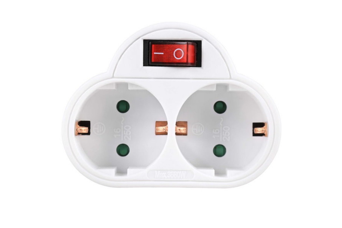 SONORA PAW201 2 Schuko Socket Adapter with Child P...