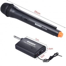 WEISRE DM-3308A Ασύρματο Φορητό Μικρόφωνο Διπλού Καναλιού VHF (Μαύρο/Πορτοκαλί)