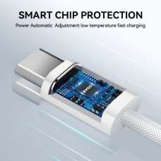 BWOO  BO-X284 Καλώδιο Κορδόνι Νάιλον USB-C σε USB-C PD (60W) (2M) (Λευκό)