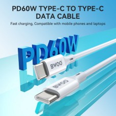 BWOO BO-X282C-C Καλώδιο USB-C σε USB-C PD (60W) (2M) (Λευκό)
