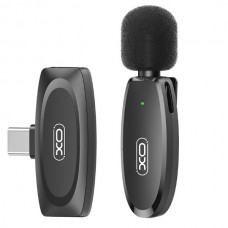 XO MKF08A Ασύρματο Μικρόφωνο Πέτου με Κλιπ (Type C) (Μαύρο)