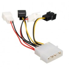 Προσαρμογέας Καλώδιο Τροφοδοσίας 4 pin IDE Molex σε 3 pin 12v 5v Ανεμιστήρα (10cm) (OEM)