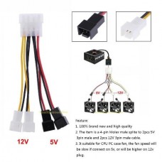 Προσαρμογέας Καλώδιο Τροφοδοσίας 4 pin IDE Molex σε 3 pin 12v 5v Ανεμιστήρα (10cm) (OEM)