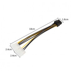 Προσαρμογέας Καλώδιο Τροφοδοσίας 8 Pin PCI-E σε Διπλό Molex 4 Pin IDE για Asus MSI VGA Video Graphic (18cm) (OEM)