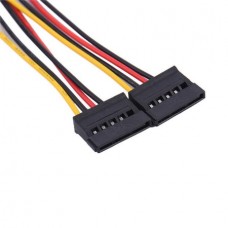 Προσαρμογέας Καλώδιο Τροφοδοσίας 4 pin IDE Αρσενικό Molex σε Διπλό SATA Θηλυκό (20cm) (OEM)