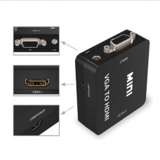 Προσαρμογέας Μετατροπέας VGA & 3.5mm Audio σε HDMI (Μαύρο) (OEM)