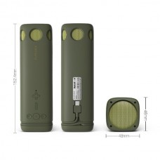 PURIDEA i2 Φορτιστής Ανάγκης, Ηχείο Bluetooth & Φακός LED (8000mAh) (Πράσινο Στρατού)