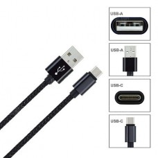 Καλώδιο Κορδόνι Συγχρονισμού Δεδομένων/Φόρτισης USB 2.0 (Type-C) (1.0m) (Μαύρο) (OEM)