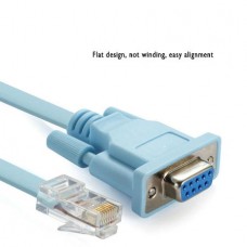 Μετατροπέας Καλώδιο Ethernet DB 9pin RS232 Σειριακό Θηλυκό σε RJ45 Αρσενικό CAT5 LAN (1.8m) (Μπλε) (OEM)