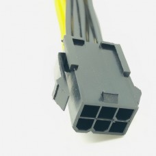 Καλώδιο Τροφοδοσίας Ρεύματος 6 Pin PCI-E Θηλυκό σε Διπλό 8 Pin (6 + 2 pin) Αρσενικό για Κάρτα Γραφικών 18AWG (20cm) (OEM)