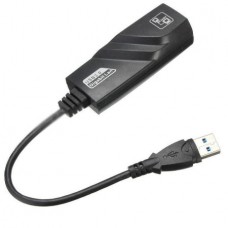 Προσαρμογέας Μετατροπέας Δικτύου USB 3.0 σε Gigabit Ethernet RJ45 LAN 10/100/1000Mbps (26.5cm) (Μαύρο) (OEM)