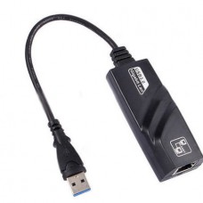 Προσαρμογέας Μετατροπέας Δικτύου USB 3.0 σε Gigabit Ethernet RJ45 LAN 10/100/1000Mbps (26.5cm) (Μαύρο) (OEM)