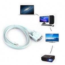 Μετατροπέας Καλώδιο Ethernet DB 9pin RS232 Σειριακό Θηλυκό σε RJ45 Αρσενικό CAT5 LAN (1.5m) (Μπλε) (OEM)