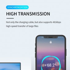 Καλώδιο Κορδόνι  Νάιλον Συγχρονισμού Δεδομένων/Φόρτισης Γωνία 90° (3Α) (30cm) (Κόκκινο/Μαύρο) (OEM)