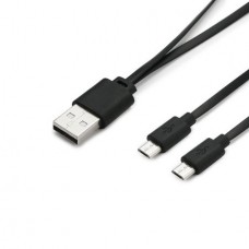 DIGOO DG-BB-2HC  Καλώδιο Τροφοδοσίας Πλατύ USB 2.0 Αρσενικό σε Διπλό USB 2.0 Micro Αρσενικό (5V) (1.0A) (30cm) (Μαύρο)