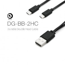 DIGOO DG-BB-2HC  Καλώδιο Τροφοδοσίας Πλατύ USB 2.0 Αρσενικό σε Διπλό USB 2.0 Micro Αρσενικό (5V) (1.0A) (30cm) (Μαύρο)