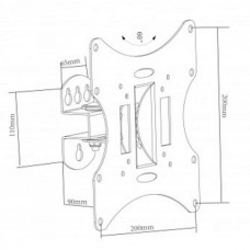 LCD1053  Επιτοίχια  Βάση Στήριξης Για Τηλεοράσεις LCD-LED 23'' Εώς 42'' Με Περιστροφή 60° & Αλφάδι (Μαύρο) (OEM)