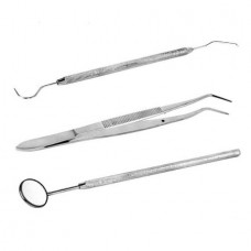 Εργαλεία Οδοντιάτρων Τσιμπιδάκι Καθρέπτης Εσκαφέας (3τμχ) (Ασημί) (OEM)