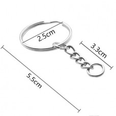 Διαχωριστικό Δαχτυλίδι  με Σύντομη Αλυσίδα για Μπρελόκ Κλειδί (Ασημί) (OEM)