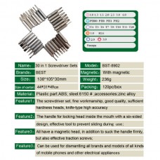BEST BST-8902 Σετ Ακριβείας 30 σε 1 για Επισκευή Laptop Κινητά (28 Μύτες)