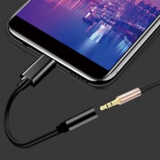 Προσαρμογέας Μετατροπέας USB Type-C Αρσενικό σε 3.5mm Θηλυκό (Μαύρο) (OEM)