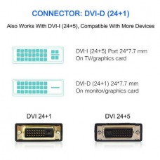 DOONJIEY Μετατροπέας Καλώδιο HD 1080P HDMI Αρσενικό σε DVI-D Αρσενικό Αμφίδρομο για HDTV (1.0m) (Μαύρο)