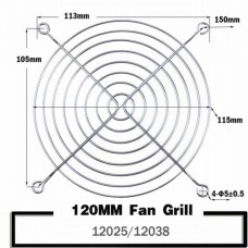 Μεταλλική Σχάρα Ανεμιστήρας 120mm (Ασημί) (OEM)
