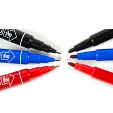 Μαρκαδοράκι 2 σε 1 με Διπλή Μύτη για CD/DVD (Ψηλό 0.5mm) (Χοντρό 1-1.3mm) (Μαύρο) (OEM)