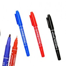 Μαρκαδοράκι 2 σε 1 με Διπλή Μύτη για CD/DVD (Ψηλό 0.5mm) (Χοντρό 1-1.3mm) (Μαύρο) (OEM)