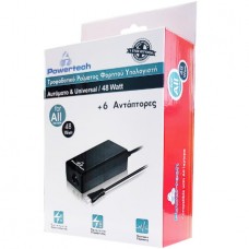 POWERTECH PT-176 Φορτιστής Φορητού Υπολογιστή με Έξι Βύσματα Αντικατάστασης (48w)