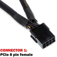 Καλώδιο Τροφοδοσίας Ρεύματος 8 Pin PCI-E Θηλυκό σε Διπλό 8 Pin (6 + 2 Pin) Αρσενικό για Κάρτα Γραφικών (20cm) (OEM)