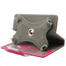 Universal Περιστρεφόμενη 360ο Δερμάτινη Θήκη Βιβλίο με Βάση Στήριξης για Tablet 7” (Φούξια) (OEM)