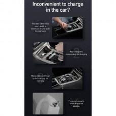 BASEUS CALHZ-01 Καλώδιο Αυτοκινήτου USB σε Lightning 2x USB HUB (3A) (1.5m) (Μαύρο)