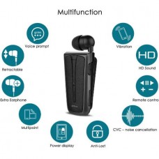 IPRO RH219s Ακουστικό Bluetooth Handsfree με Δόνηση & Επεκτεινόμενο Καλώδιο (Μαύρο Γκρι)