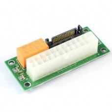 Προσαρμογέας Τροφοδοτικού Ρεύματος ATX 24 Pin σε SATA Διπλή Τροφοδοσίας PSU (Πράσινο) (OEM)
