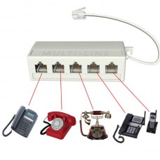 Αντάπτορας RJ11 Αρσενικό σε 5 RJ11 Θηλυκά (Μπεζ) (OEM)