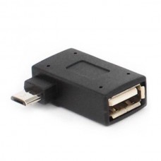 Προσαρμογέας Μετατροπέας Micro USB 2.0 OTG 90ο με Αριστερή Γωνία (Μαύρο) (OEM)