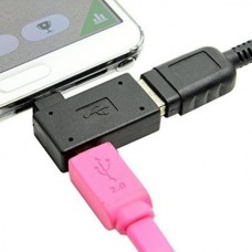 Προσαρμογέας Μετατροπέας Micro USB 2.0 OTG 90ο με Αριστερή Γωνία (Μαύρο) (OEM)