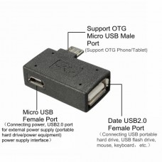 Προσαρμογέας Μετατροπέας Micro USB 2.0 OTG 90ο με Αριστερή Γωνία (Μαύρο) (OEM)