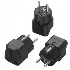 Μετατροπέας Schuko CEE7/7 για Όλες τις Πρίζες (Μαύρο) (OEM)