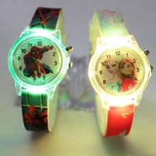 Παιδικό Ρολόι με Πολύχρωμο φως “Princess Elsa” (Πράσινο) (OEM)